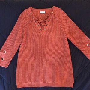 Boutique lace up sweater